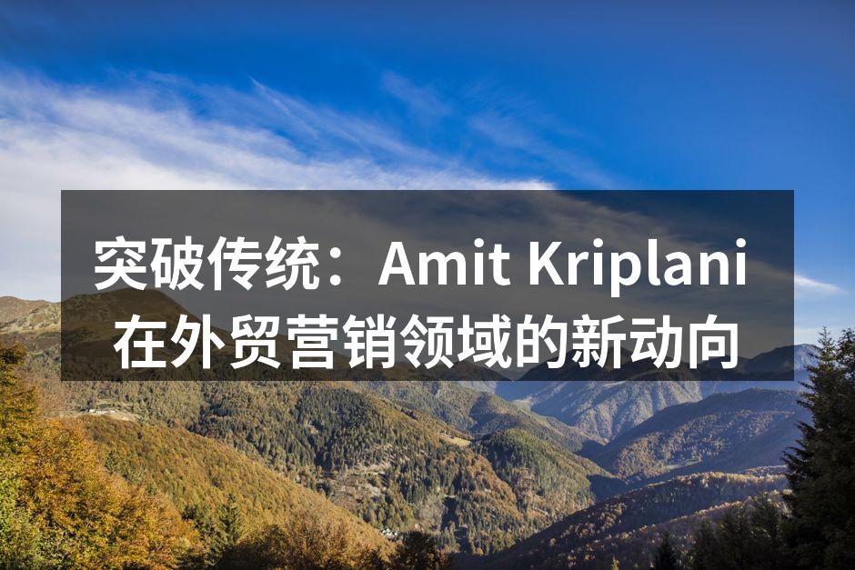 突破传统：Amit Kriplani 在外贸营销领域的新动向